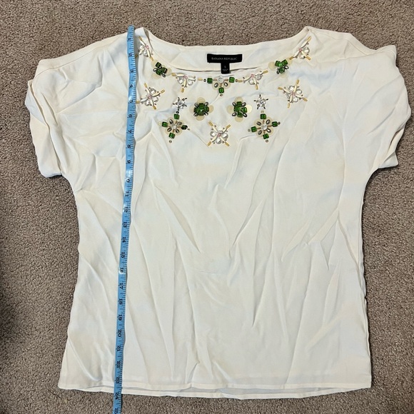 Banana Republic Jewel Neck Relaxed Short Sleeve Blouse - Picture 3 of 12